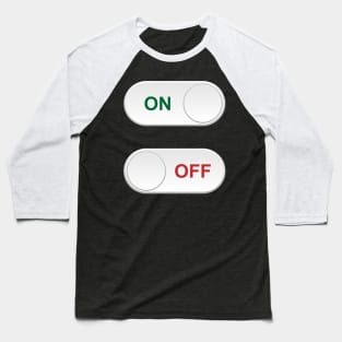 power button white Baseball T-Shirt